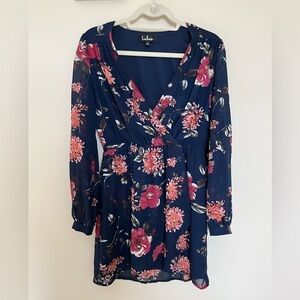 Lulus Pretty Pretender Dress Size Small Navy Floral